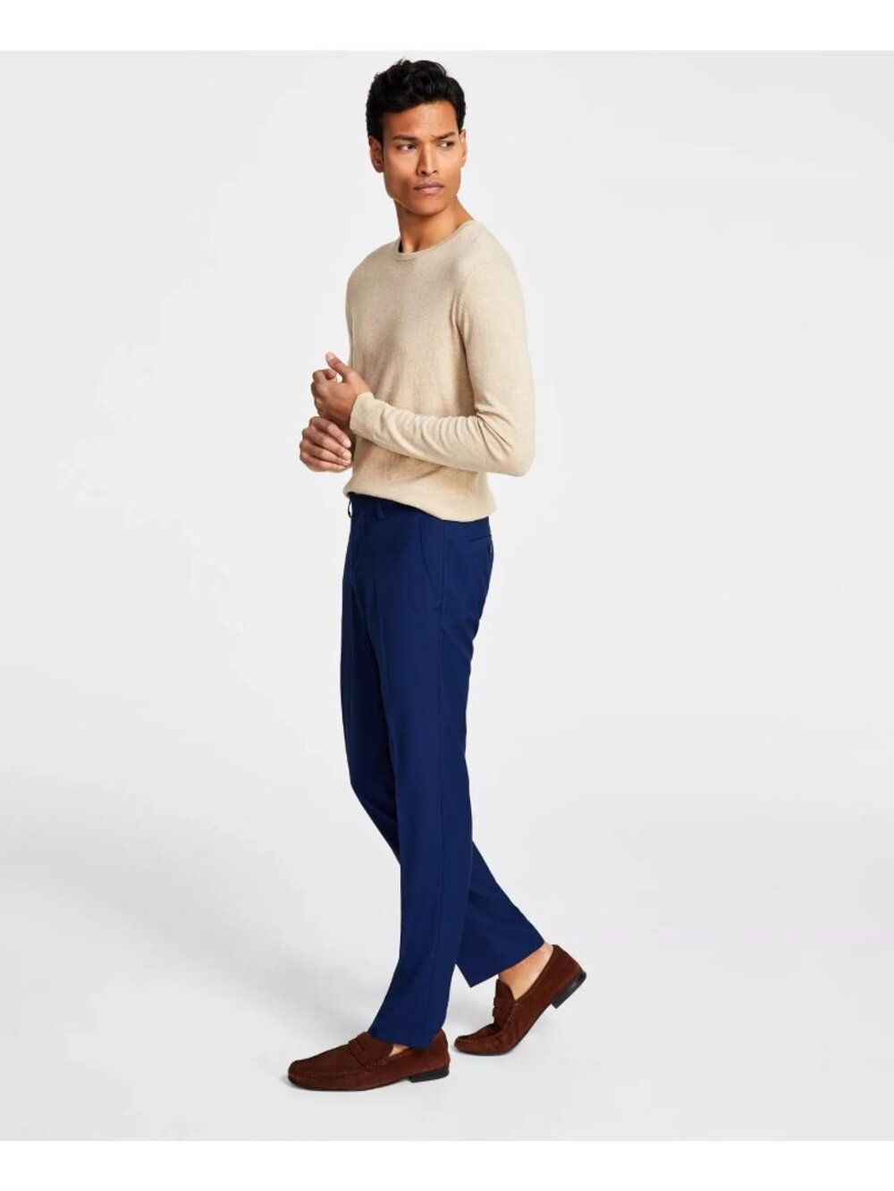 Kenneth Cole Reaction Men's Techni-Cole Suit Slim-Fit Pants Blue Size 38x31